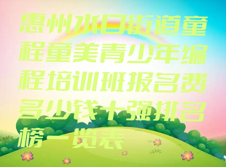 惠州少儿编程培训中心