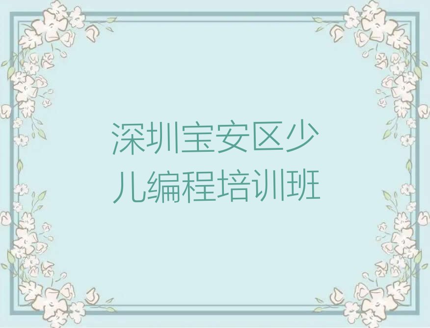 深圳宝安区少儿编程培训班