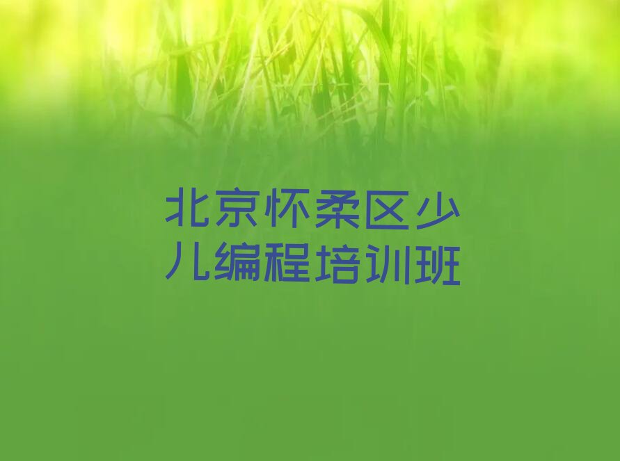北京怀柔区少儿编程培训班