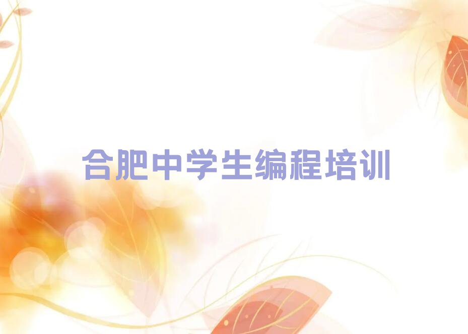 十大合肥庐阳区中学生编程学校培训要学费吗排行榜