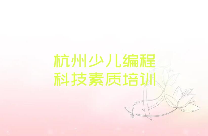 少儿编程科技素质