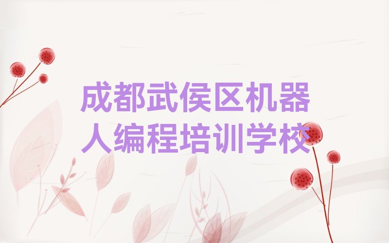 成都武侯区机器人编程培训学校