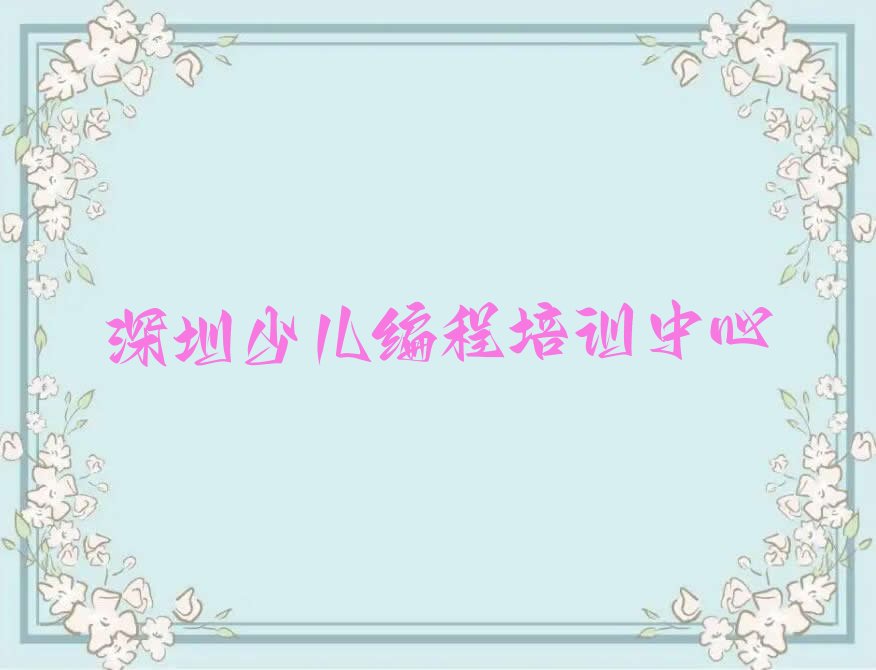 深圳少儿编程培训中心