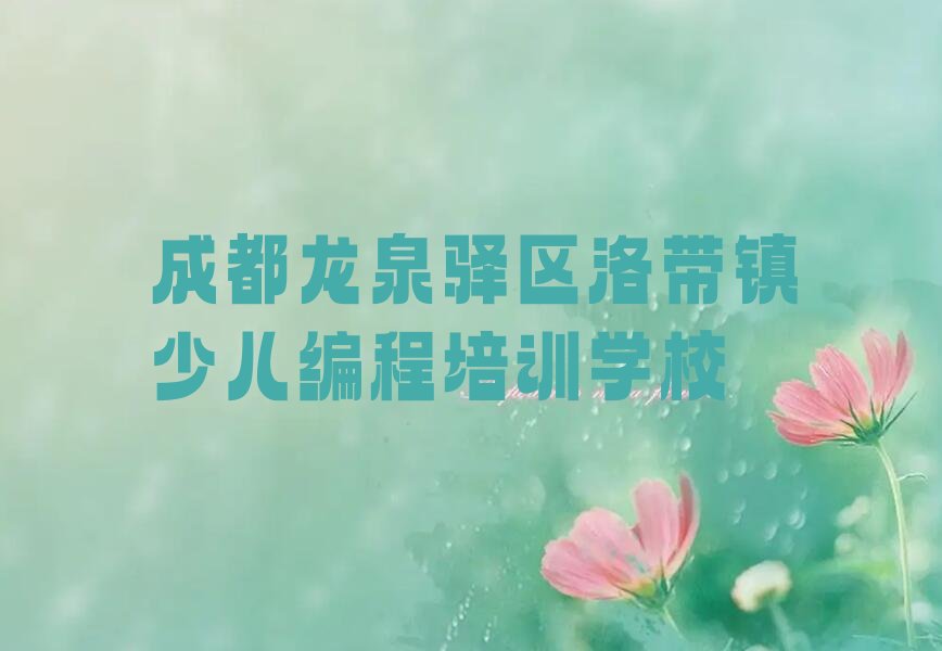 成都龙泉驿区洛带镇少儿编程培训学校
