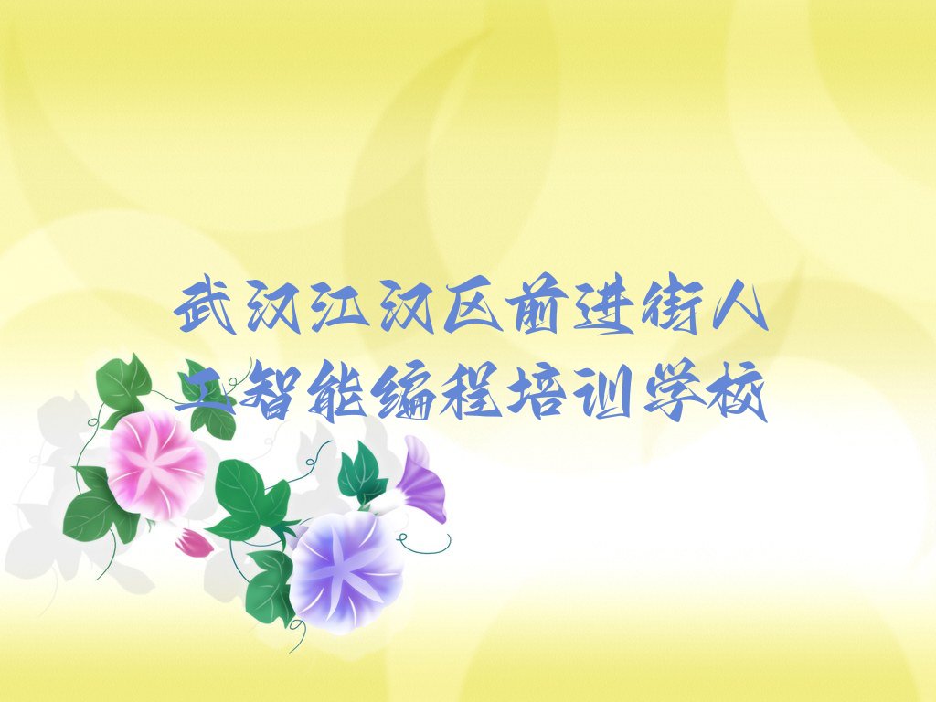 武汉江汉区前进街人工智能编程培训学校