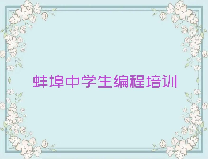 蚌埠蚌山区少儿编程培训班