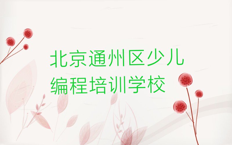 北京通州区少儿编程培训学校