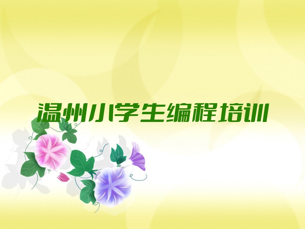 温州洞头区小学生编程培训学校