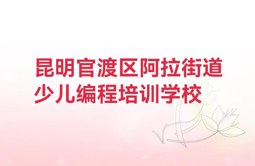 昆明官渡区阿拉街道少儿编程培训学校