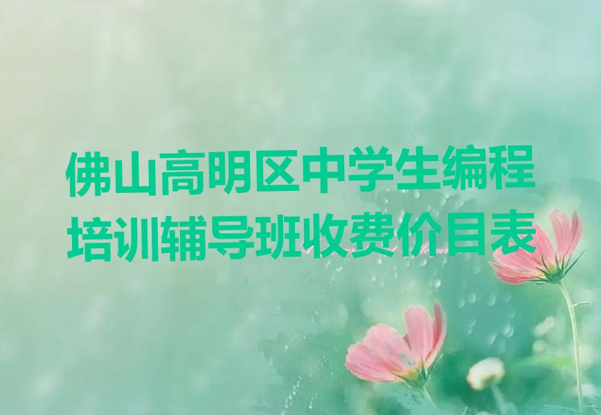 佛山高明区明城镇少儿编程培训学校