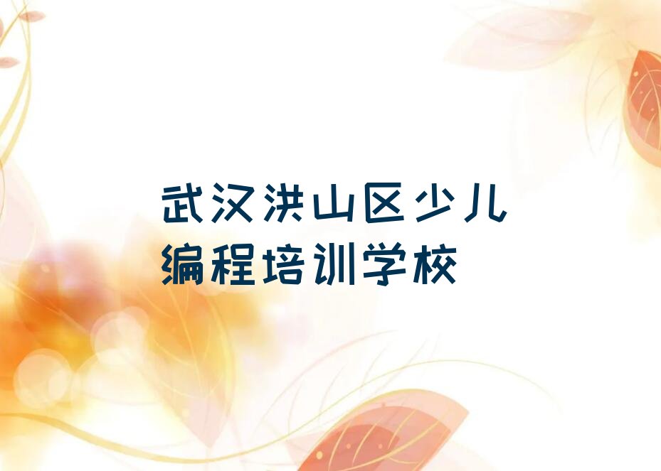 十大武汉儿童编程培训学校哪所好排行榜
