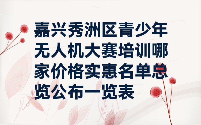 十大嘉兴秀洲区青少年无人机大赛培训哪家价格实惠名单总览公布一览表排行榜
