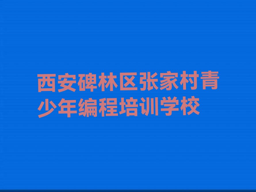 西安碑林区张家村青少年编程培训学校