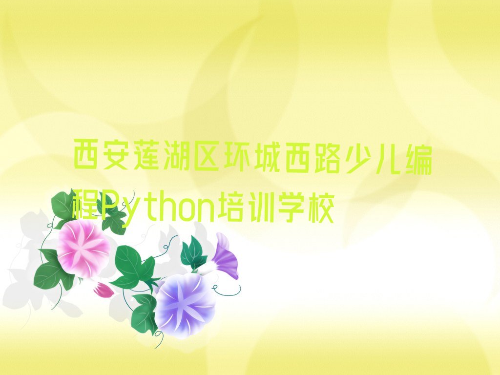 西安莲湖区环城西路少儿编程Python培训学校