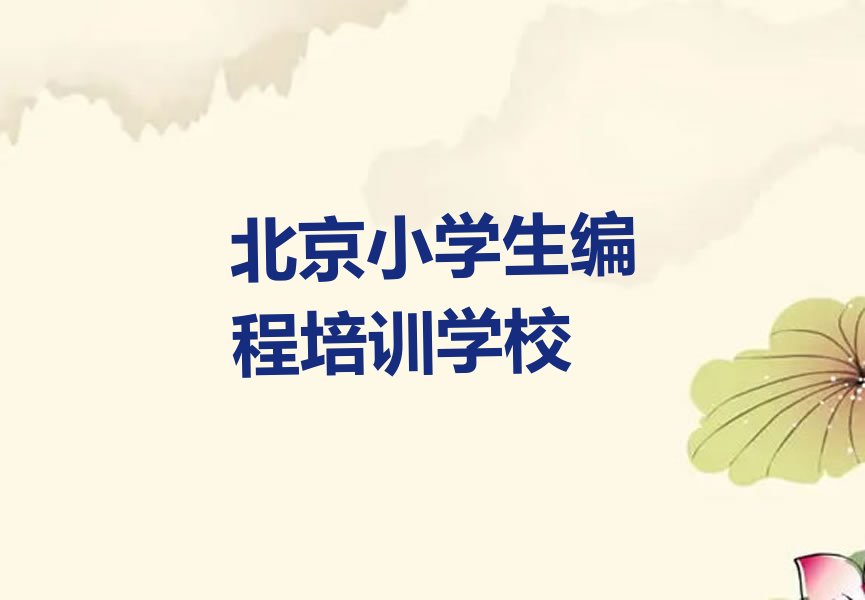 北京小学生编程培训学校