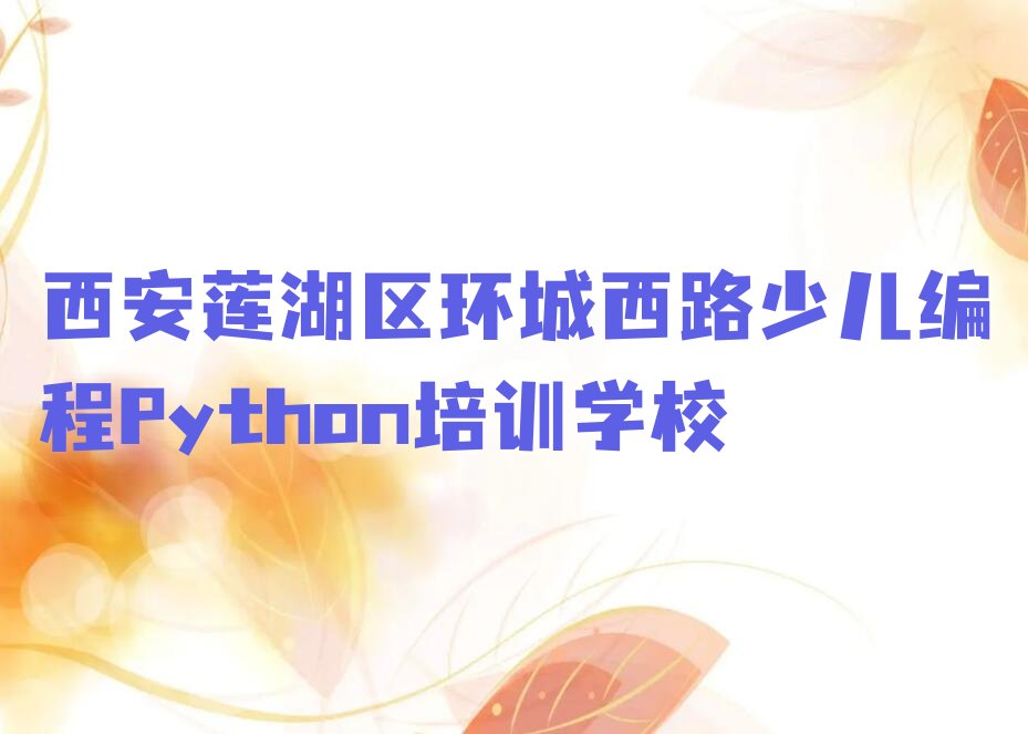 西安莲湖区环城西路少儿编程Python培训学校