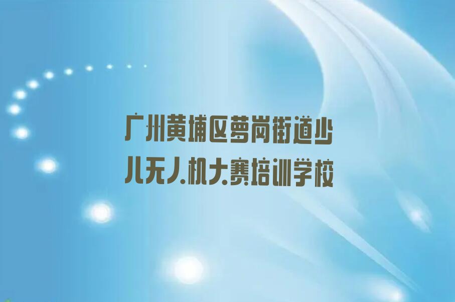 广州黄埔区萝岗街道少儿无人机大赛培训学校
