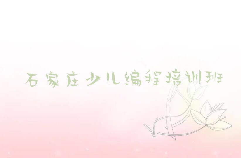 石家庄少儿编程培训班