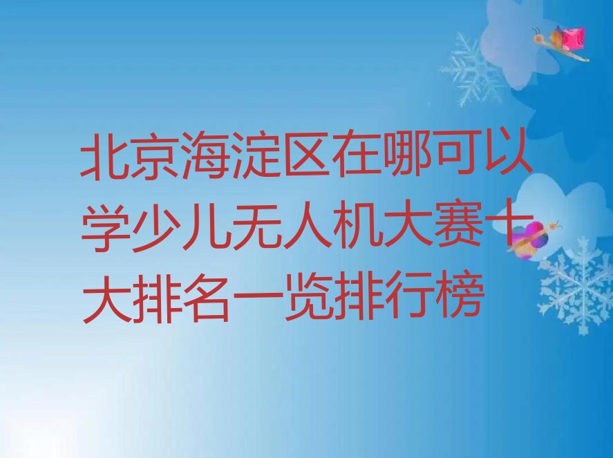 北京海淀区北下关街道少儿无人机大赛培训学校