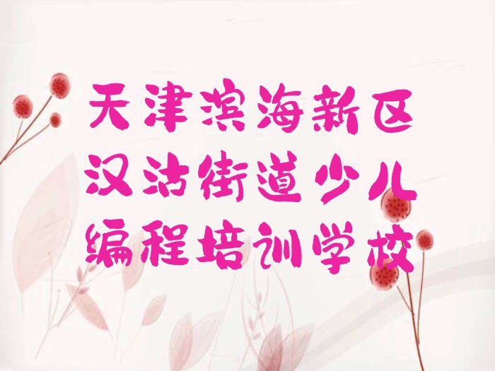 天津滨海新区汉沽街道少儿编程培训学校