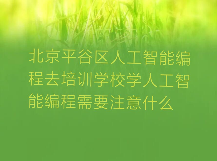 北京平谷区少儿编程培训学校