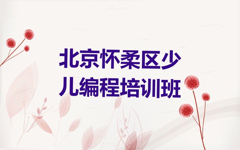 北京怀柔区少儿编程培训班