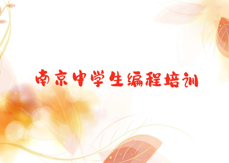 南京建邺区中学生编程培训学校