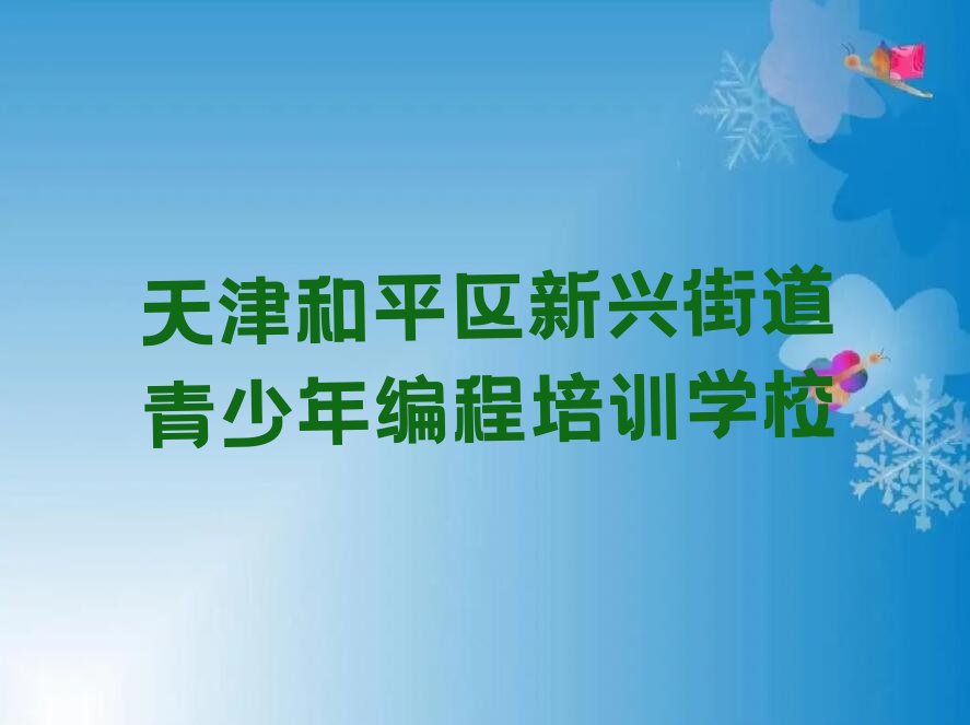 天津和平区新兴街道青少年编程培训学校