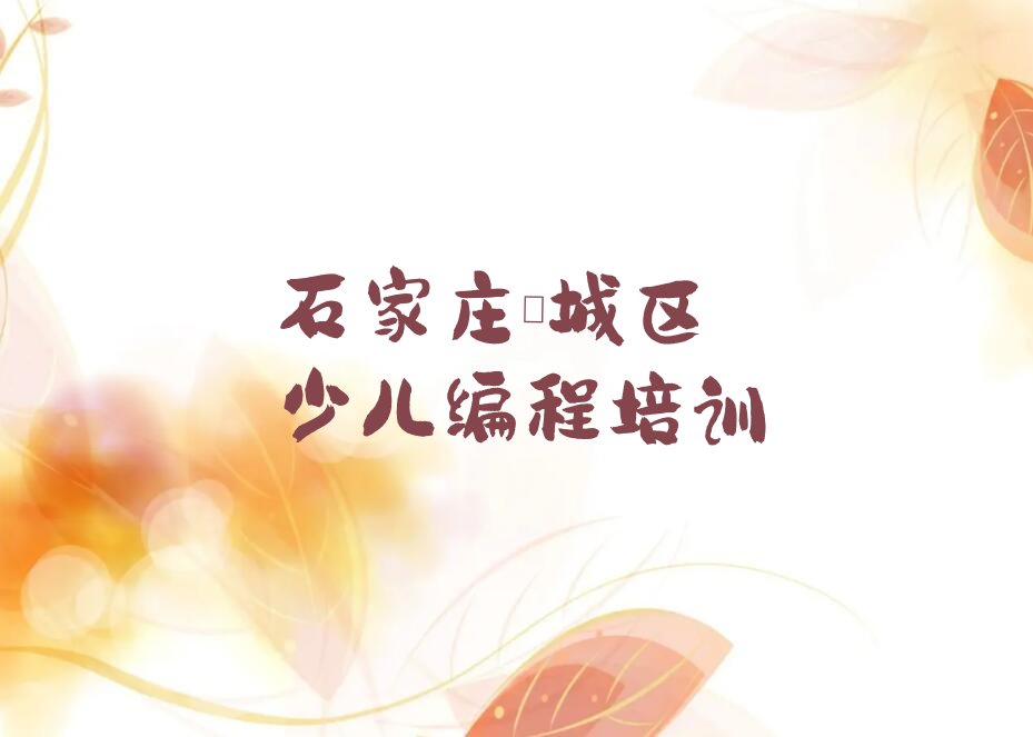 石家庄藁城区少儿编程培训