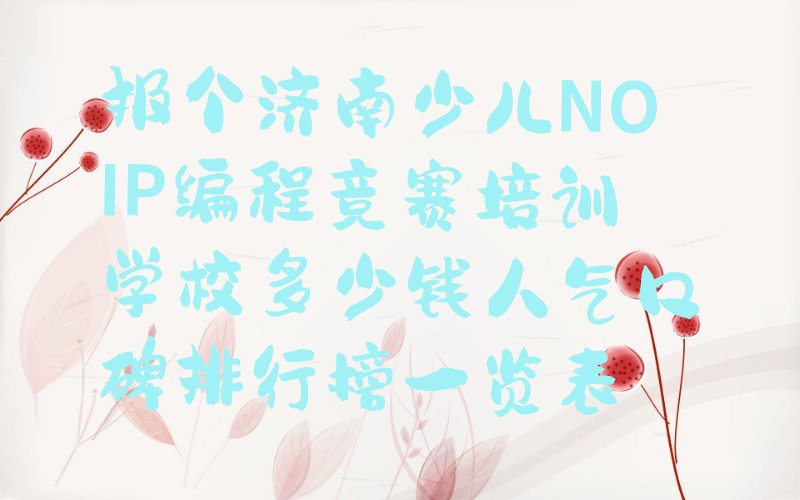 济南天桥区大桥街道少儿NOIP编程竞赛培训学校