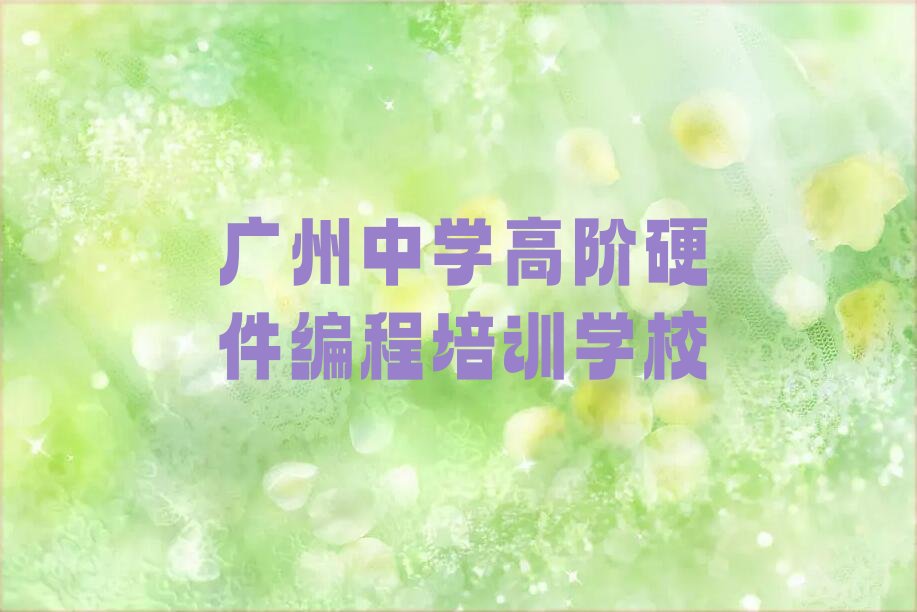 广州中学高阶硬件编程培训学校