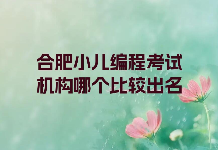 合肥蜀山区少儿编程培训学校
