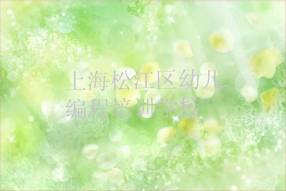 上海松江区幼儿编程培训学校