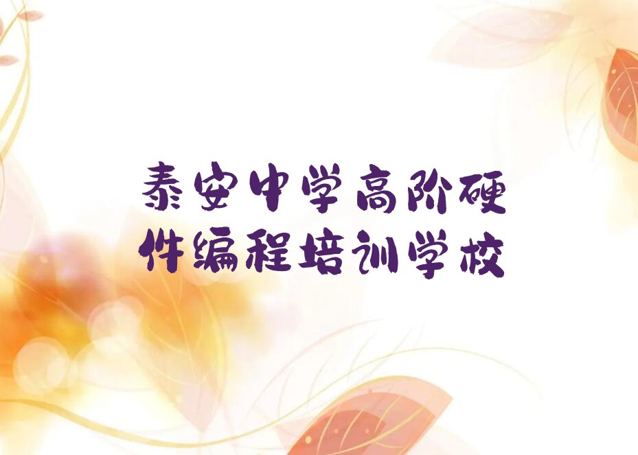 泰安中学高阶硬件编程培训学校