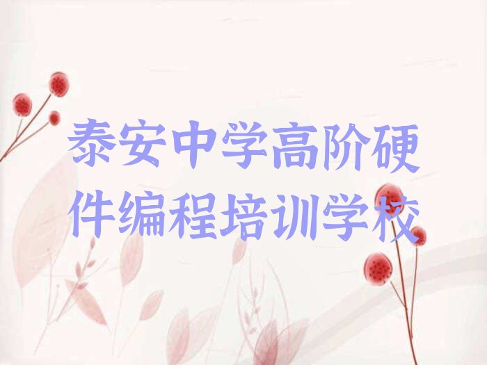 泰安中学高阶硬件编程培训学校