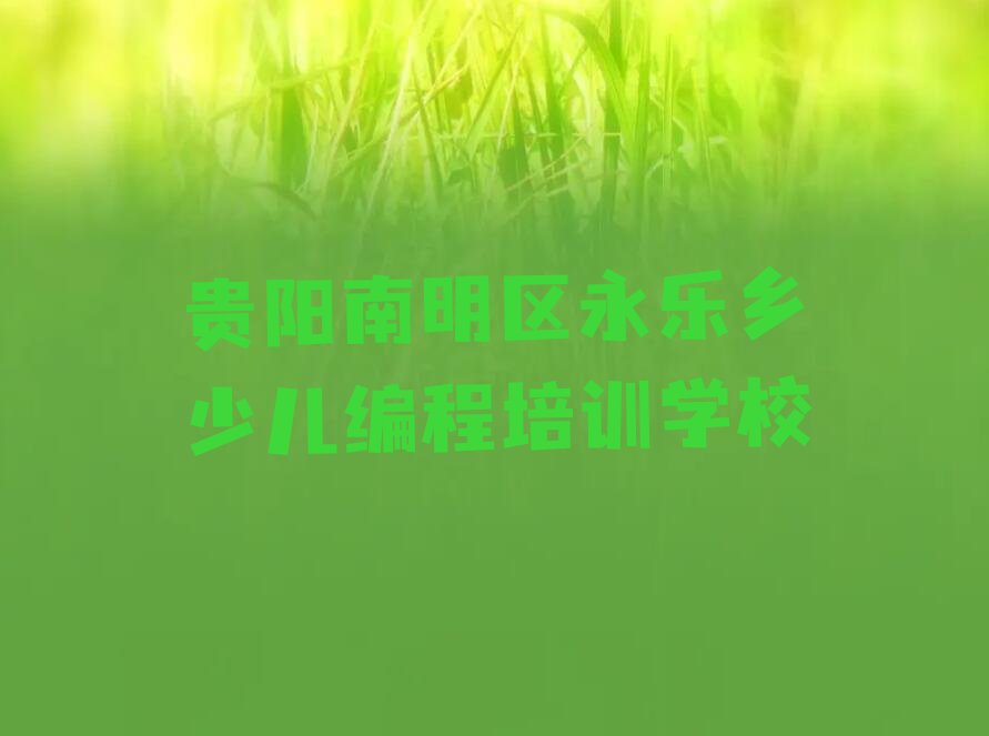 贵阳南明区永乐乡少儿编程培训学校