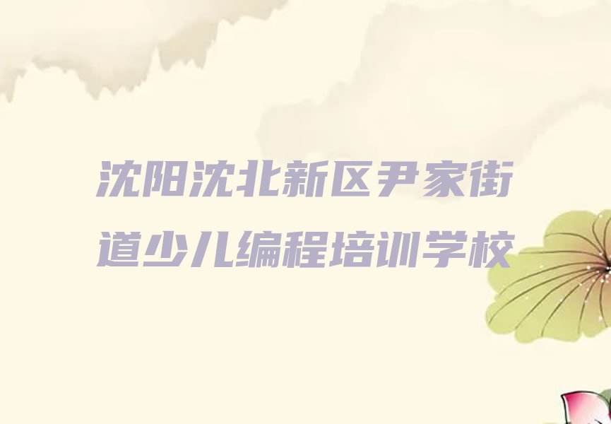沈阳沈北新区尹家街道少儿编程培训学校
