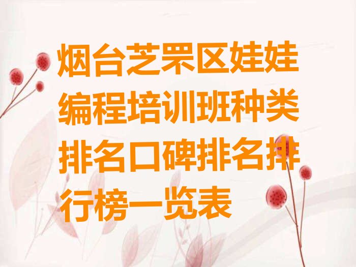 烟台娃娃编程培训学校