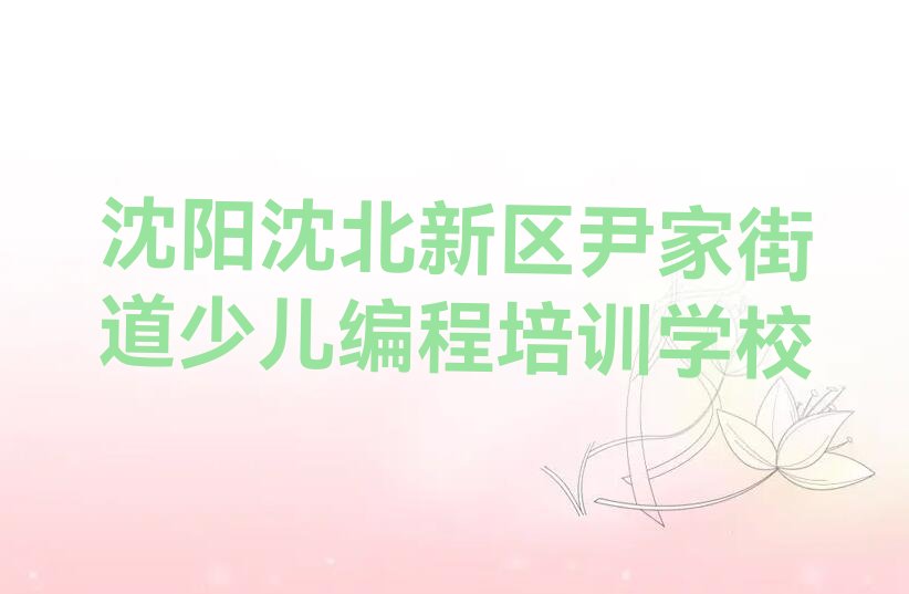 沈阳沈北新区尹家街道少儿编程培训学校