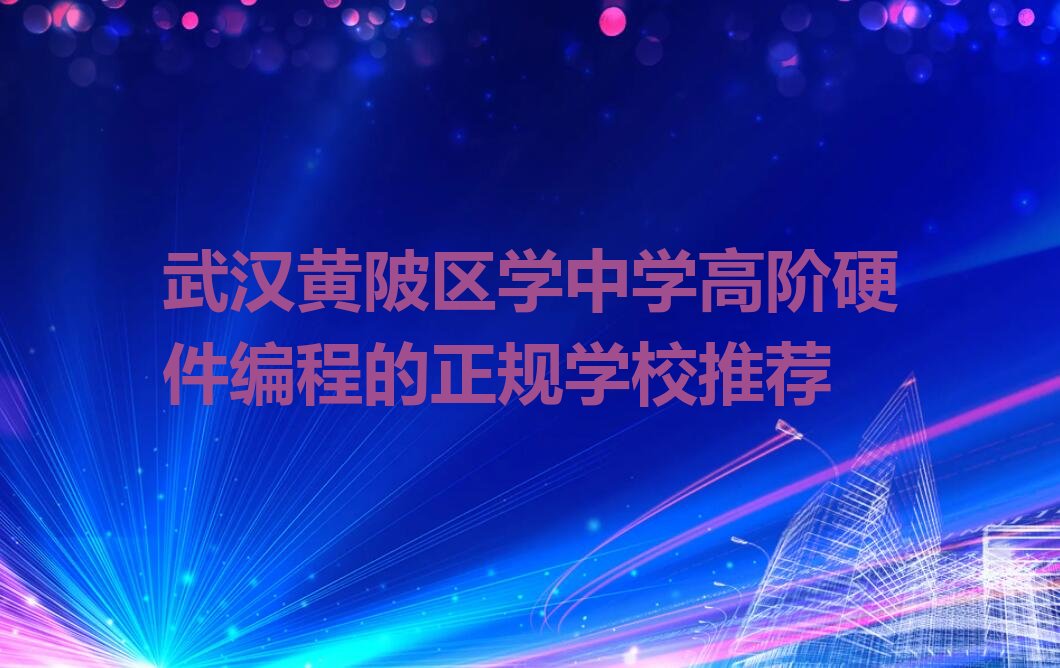 武汉黄陂区李集街道中学高阶硬件编程培训学校