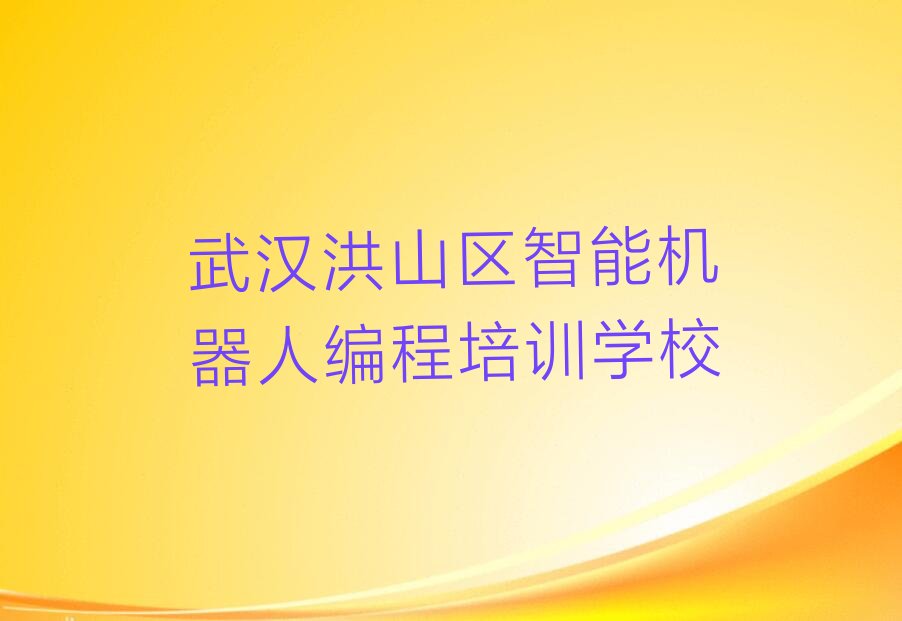 武汉洪山区智能机器人编程培训学校
