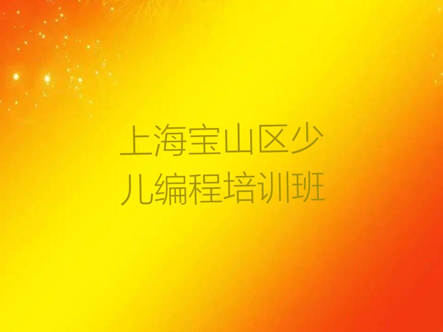 上海宝山区少儿编程培训班