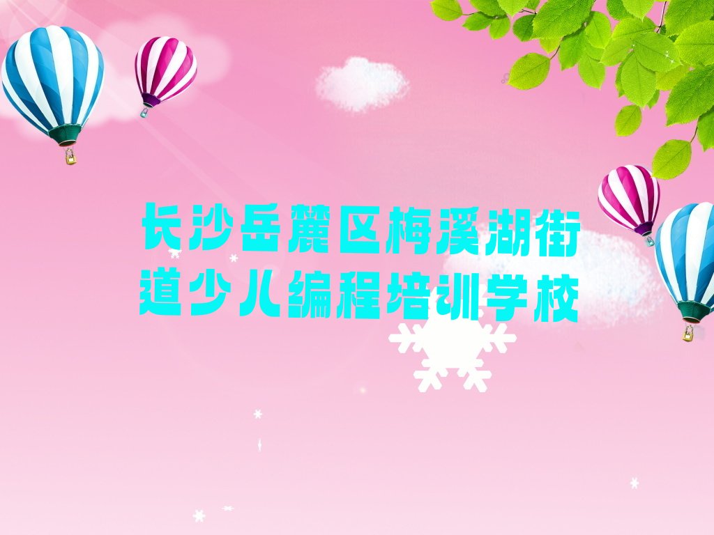 长沙岳麓区梅溪湖街道少儿编程培训学校