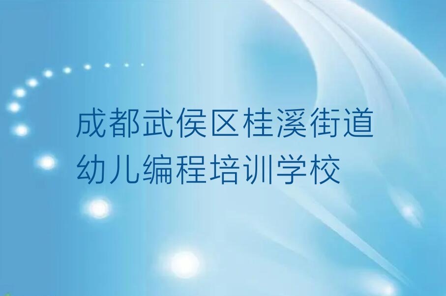 成都武侯区桂溪街道幼儿编程培训学校