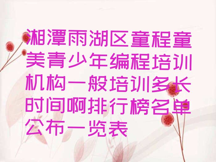 湘潭雨湖区少儿编程培训班