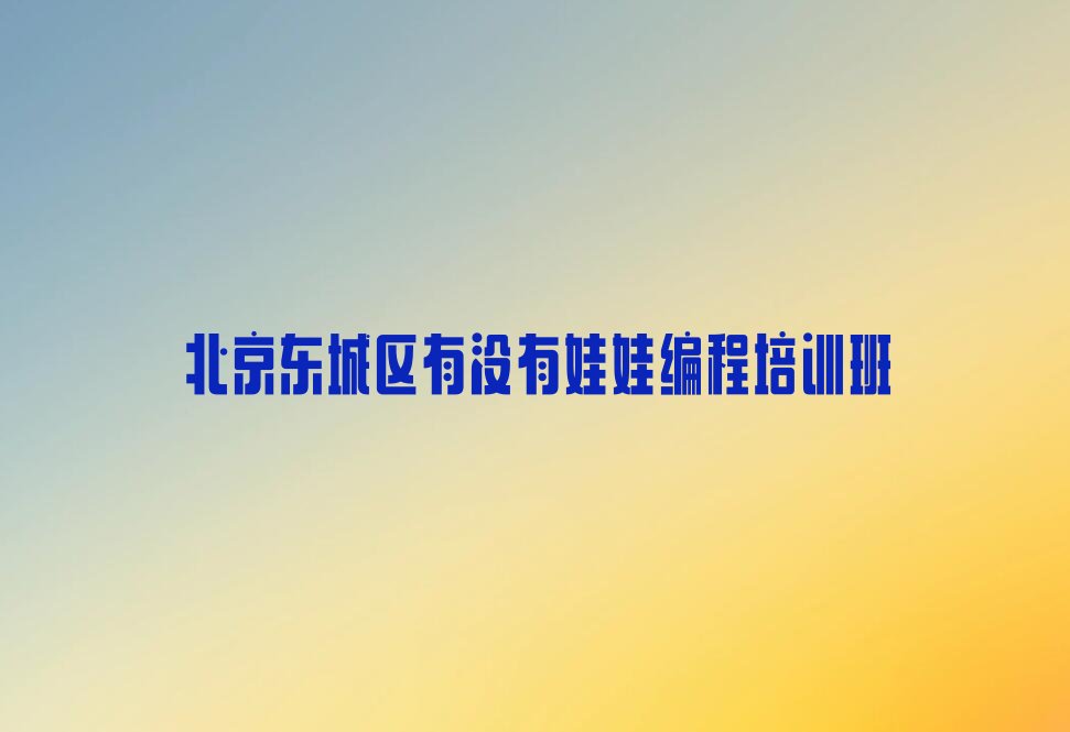 北京东城区少儿编程培训中心