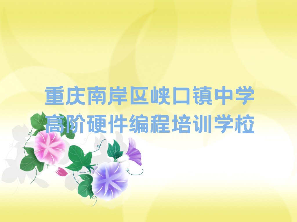 中学高阶硬件编程