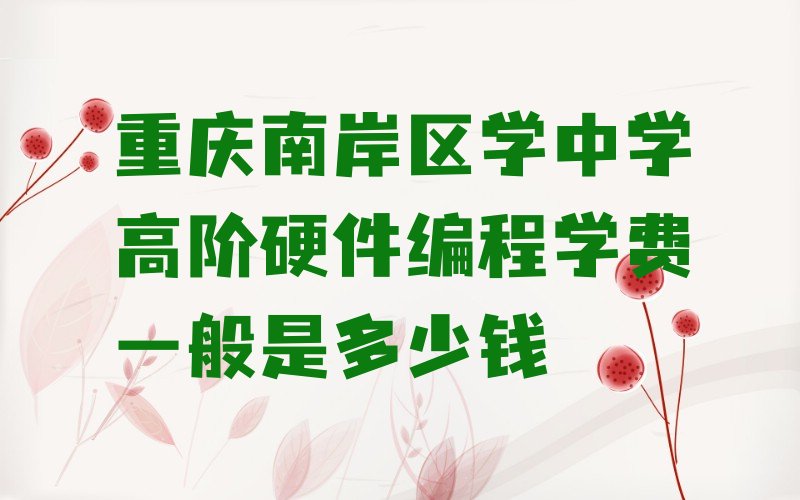 重庆南岸区峡口镇中学高阶硬件编程培训学校