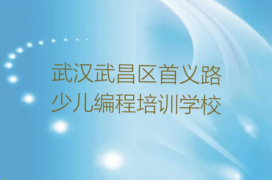 武汉武昌区首义路少儿编程培训学校