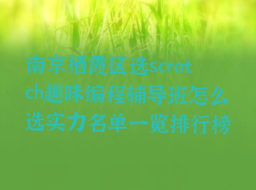 十大南京栖霞区选scratch趣味编程辅导班怎么选实力名单一览排行榜排行榜